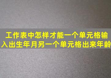 工作表中怎样才能一个单元格输入出生年月另一个单元格出来年龄