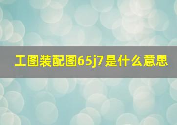 工图装配图65j7是什么意思