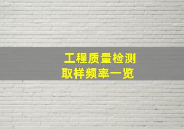 工程质量检测(取样)频率一览 