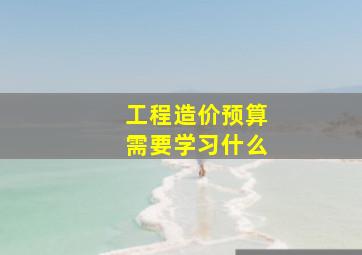 工程造价预算需要学习什么