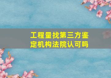 工程量找第三方鉴定机构法院认可吗