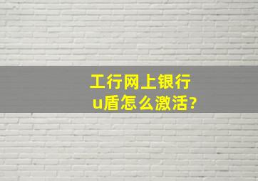 工行网上银行u盾怎么激活?