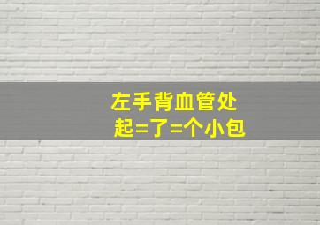 左手背血管处起=了=个小包