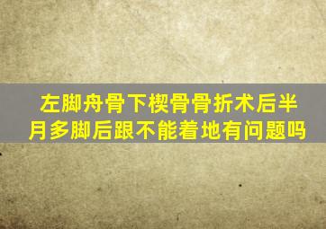 左脚舟骨下楔骨骨折术后半月多脚后跟不能着地有问题吗