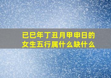 已巳年丁丑月甲申日的女生五行属什么,缺什么