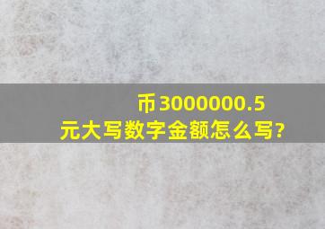 币3000000.5元大写数字金额怎么写?