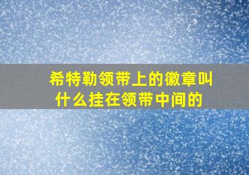 希特勒领带上的徽章叫什么挂在领带中间的 