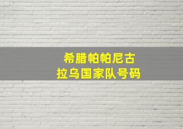 希腊帕帕尼古拉乌国家队号码