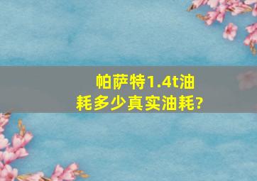 帕萨特1.4t油耗多少真实油耗?