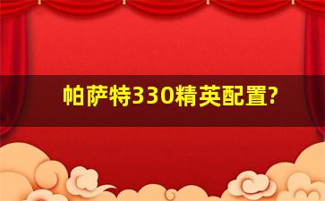 帕萨特330精英配置?