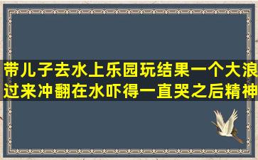 带儿子去水上乐园玩,结果一个大浪过来,冲翻在水,吓得一直哭,之后精神...