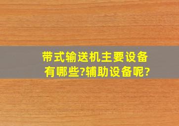 带式输送机主要设备有哪些?辅助设备呢?