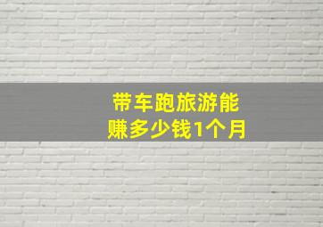 带车跑旅游能赚多少钱1个月