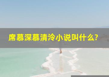 席慕深慕清泠小说叫什么?