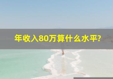 年收入80万算什么水平?