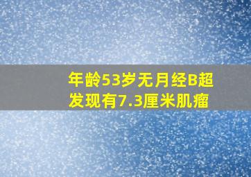 年龄53岁,无月经,B超发现有7.3厘米肌瘤