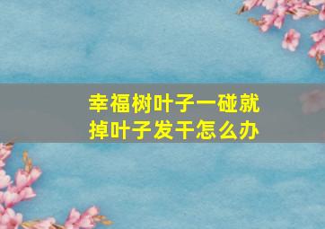 幸福树叶子一碰就掉叶子发干怎么办