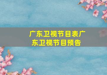 广东卫视节目表,广东卫视节目预告 