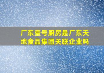 广东壹号厨房是广东天地食品集团关联企业吗(