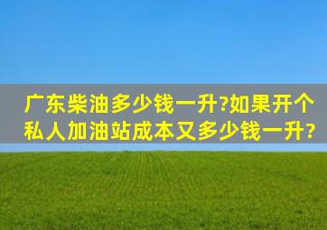 广东柴油多少钱一升?如果开个私人加油站成本又多少钱一升?