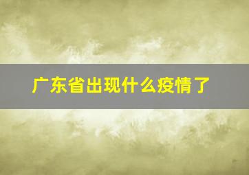 广东省出现什么疫情了