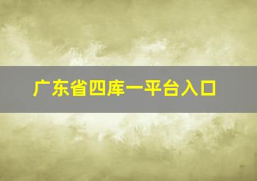 广东省四库一平台入口