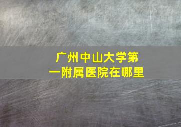 广州中山大学第一附属医院在哪里(