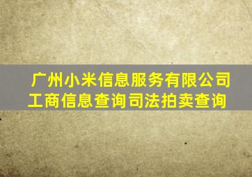 广州小米信息服务有限公司  工商信息查询  司法拍卖查询 