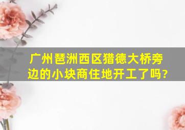 广州琶洲西区猎德大桥旁边的小块商住地开工了吗?