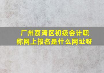 广州荔湾区初级会计职称网上报名是什么网址呀