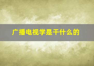 广播电视学是干什么的