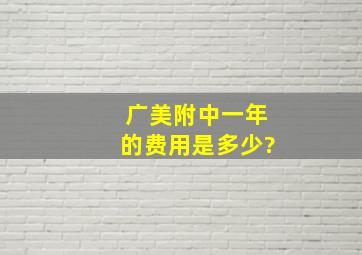 广美附中一年的费用是多少?