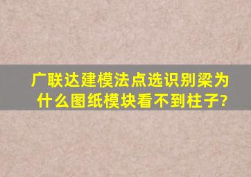 广联达建模法点选识别梁为什么图纸模块看不到柱子?