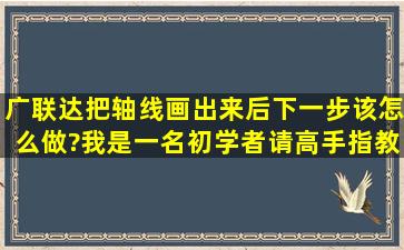 广联达把轴线画出来后下一步该怎么做?我是一名初学者请高手指教