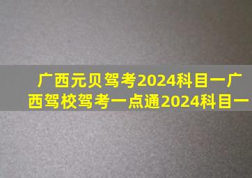 广西元贝驾考2024科目一广西驾校驾考一点通2024科目一