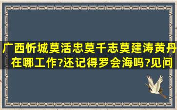 广西忻城莫活忠,莫千志,莫建涛,黄丹在哪工作?还记得罗会海吗?见问请...