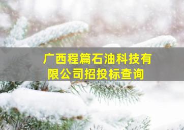 广西程篇石油科技有限公司招投标查询 