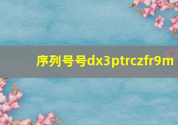 序列号号dx3ptrczfr9m