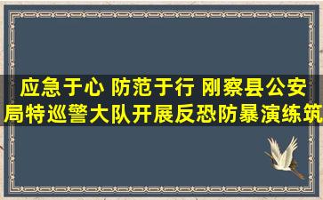 应急于心 防范于行 刚察县公安局特巡警大队开展反恐防暴演练筑牢...