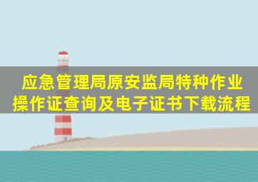 应急管理局(原安监局)特种作业操作证查询及电子证书下载流程