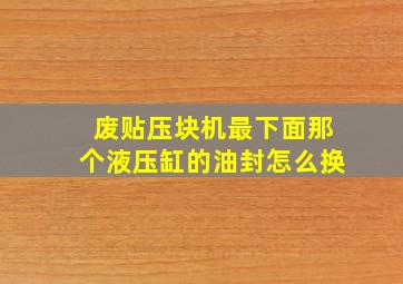 废贴压块机最下面那个液压缸的油封怎么换