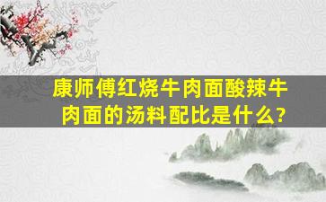 康师傅红烧牛肉面、酸辣牛肉面的汤料配比是什么?