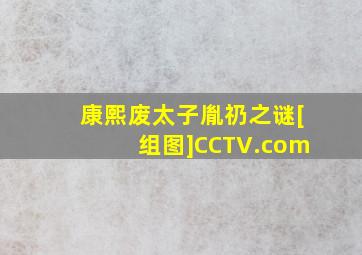 康熙废太子胤礽之谜[组图]CCTV.com
