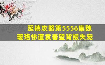 延禧攻略第5556集魏璎珞惨遭袁春望背叛失宠