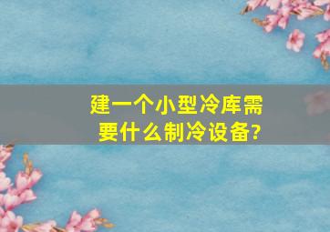 建一个小型冷库需要什么制冷设备?