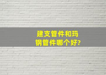 建支管件和玛钢管件哪个好?