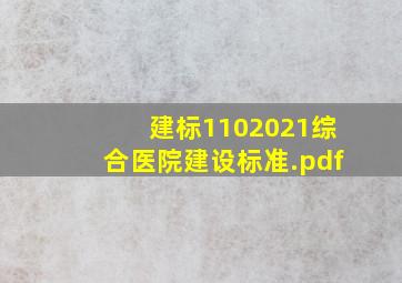 建标1102021综合医院建设标准.pdf