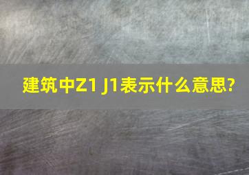 建筑中Z1 J1表示什么意思?