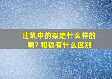 建筑中的梁是什么样的啊? 和板有什么区别