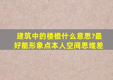 建筑中的楼檐,什么意思?最好能形象点,本人空间思维差